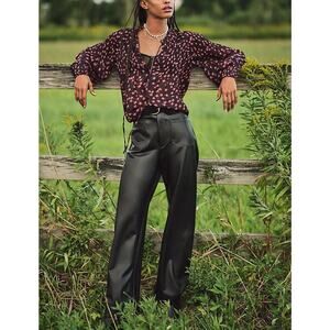 Maeve 'The Colette' Purple Rayon Faux Leather Pants Size 29